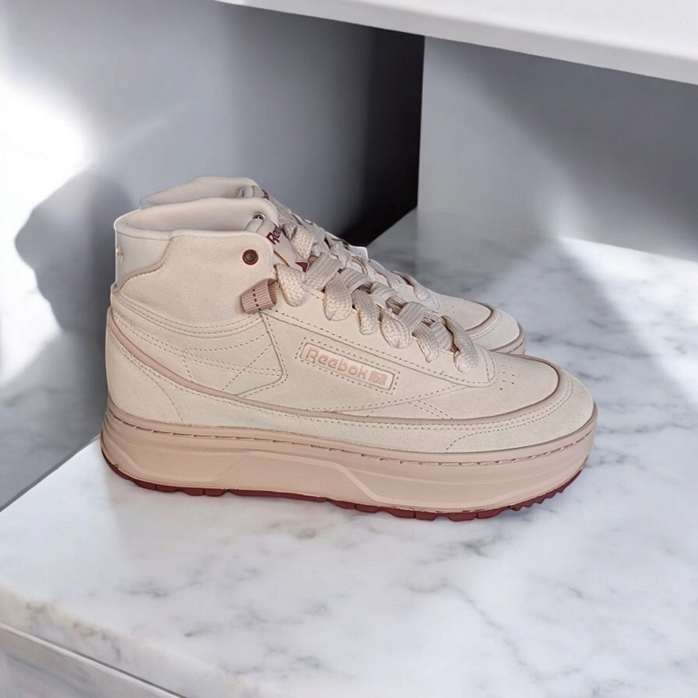 Reebok Club C Geo Mid Women's Sz 9 Pink Stucco/Sedona Rose